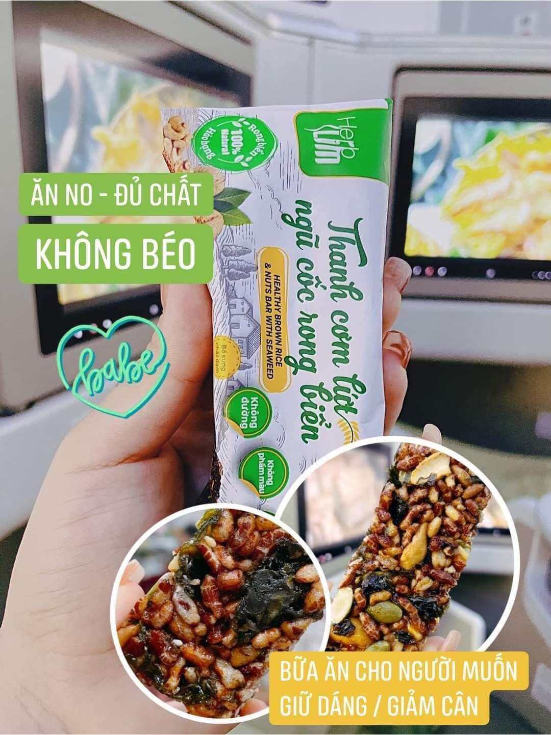 Thanh cơm gạo lứt ngũ cốc (rong biển) 10gói net 220g