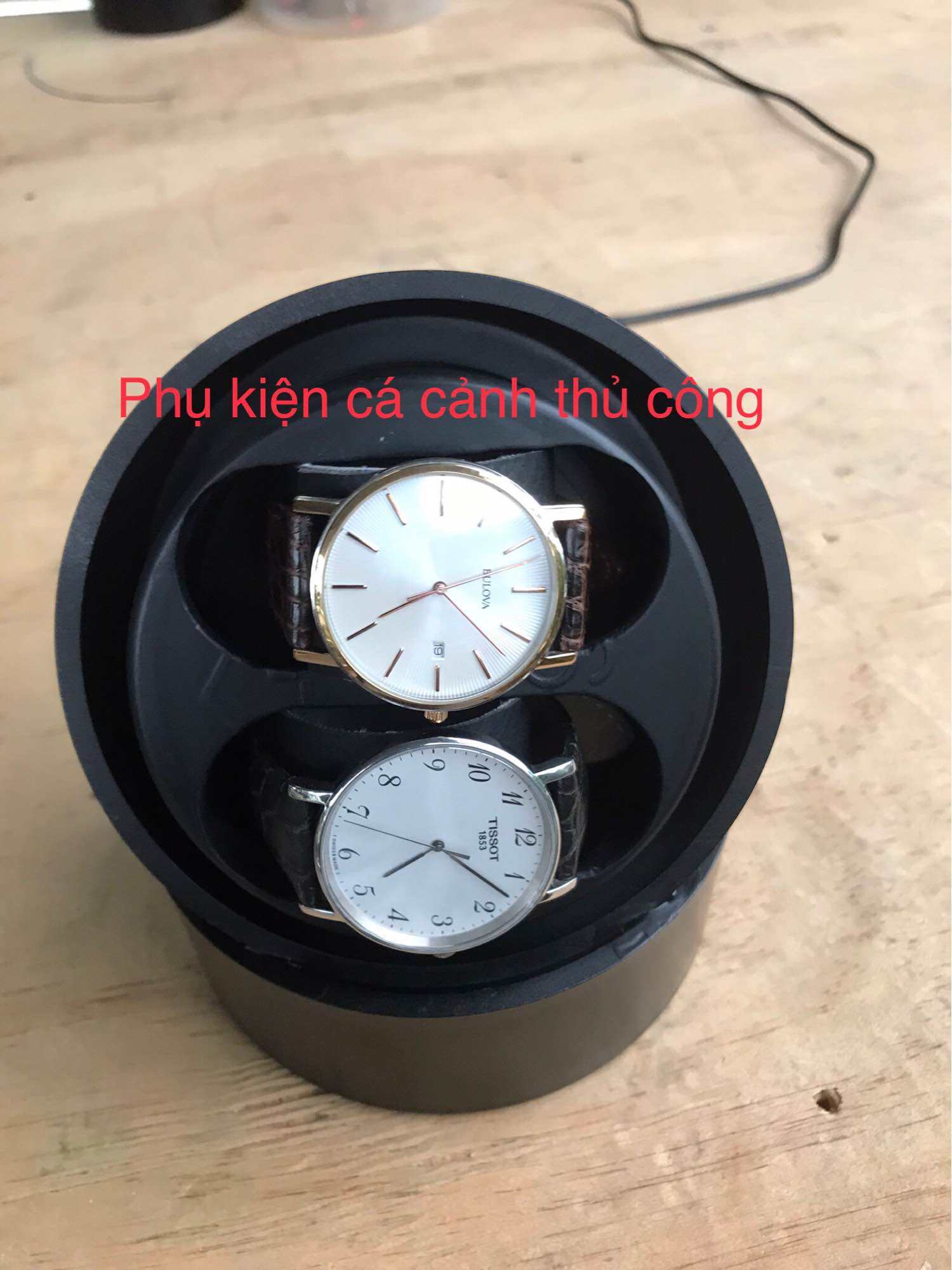 Hộp xoay đồng hồ cơ, hộp xoay đựng 1 đến 2 đồng hồ giúp lên dây cót cho các loại đồng hồ cơ Automatic