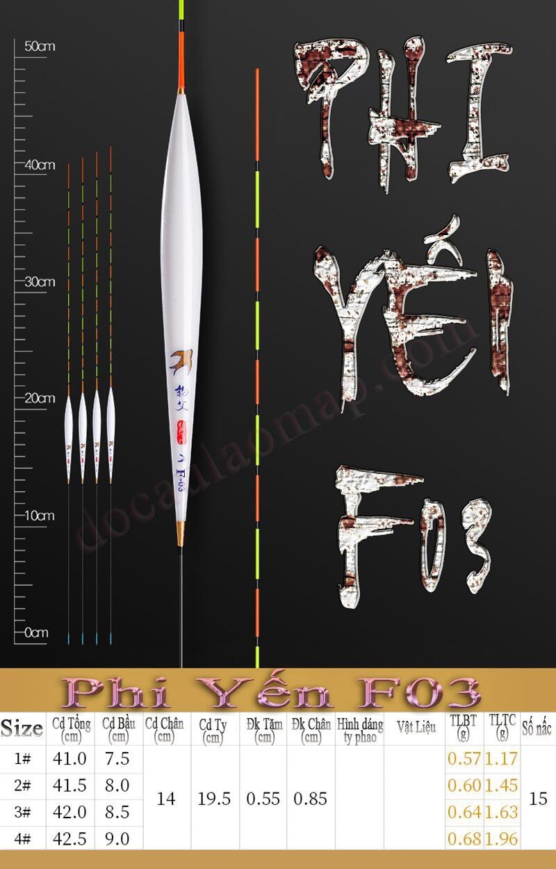 Phao câu đài, phao phi yến lông công f03 | phao câu cá - đồ câu phạm ngọc