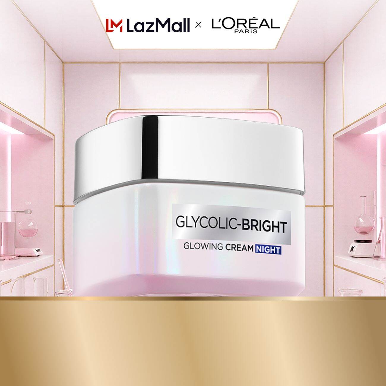 Kem đêm dưỡng sáng mờ thâm nám L'Oreal Paris Glycolic (AHA) Bright 50ml