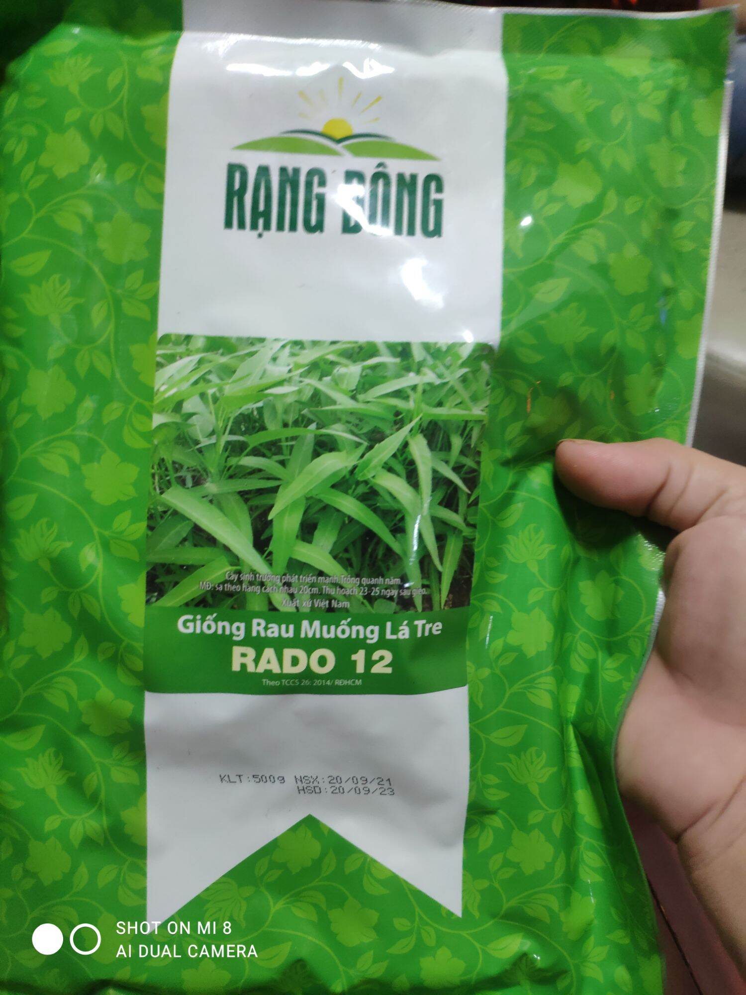 Rau muống lá tre Rạng đông túi 500gr