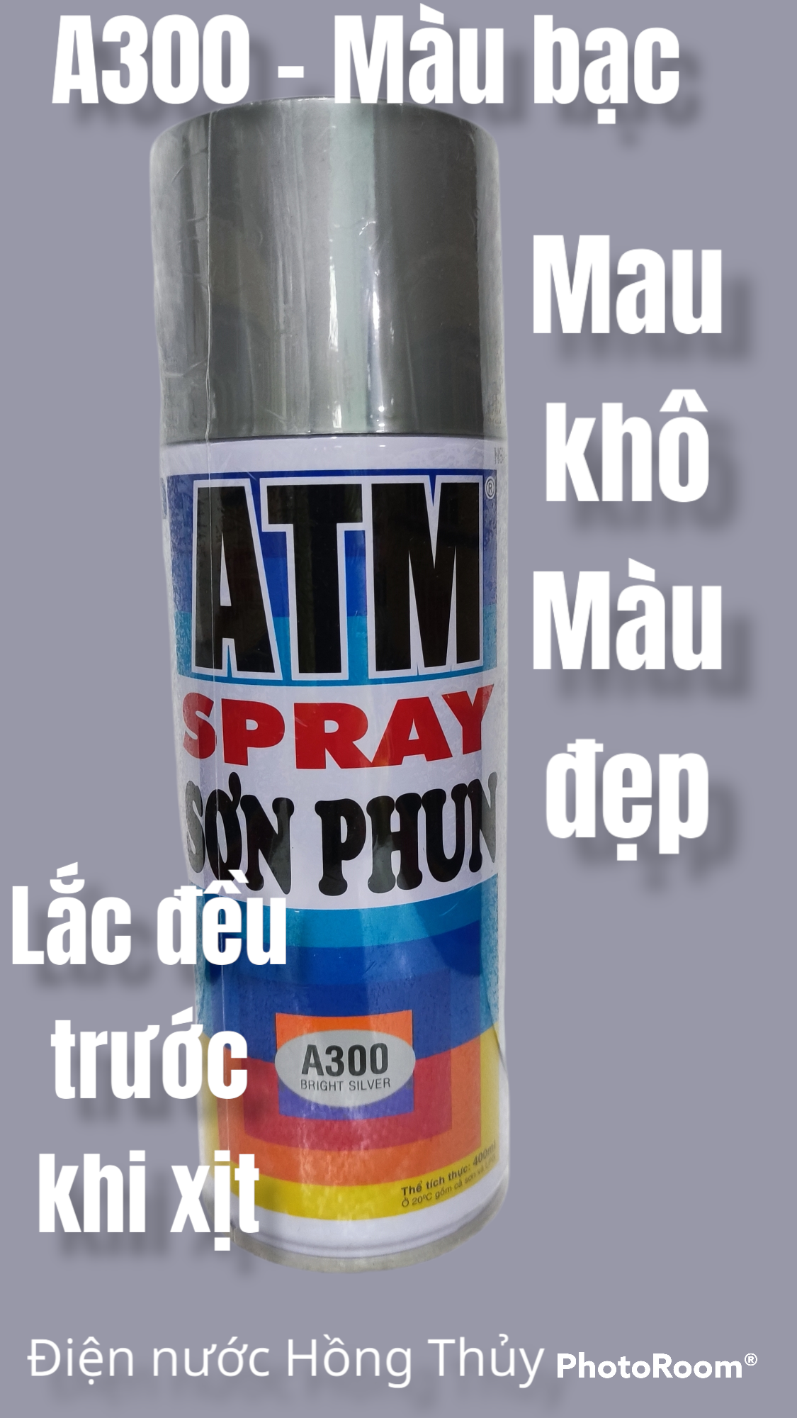 Sơn xịt atm a300 màu bạc - 400ml