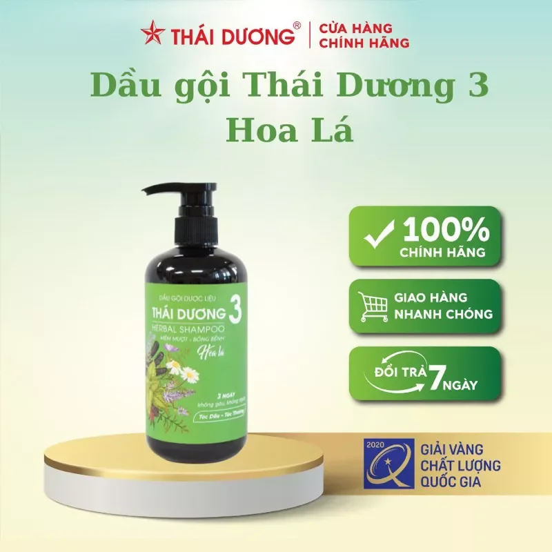 Dầu gội dược liệu thái dương 3 hương lá _ Sao Thái Dương