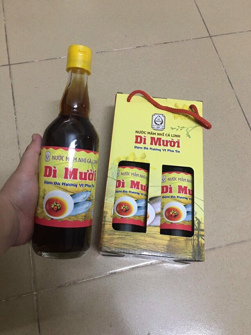Nước mắm nhĩ cá linh Dì Mười (hộp 2 chai *500ml )