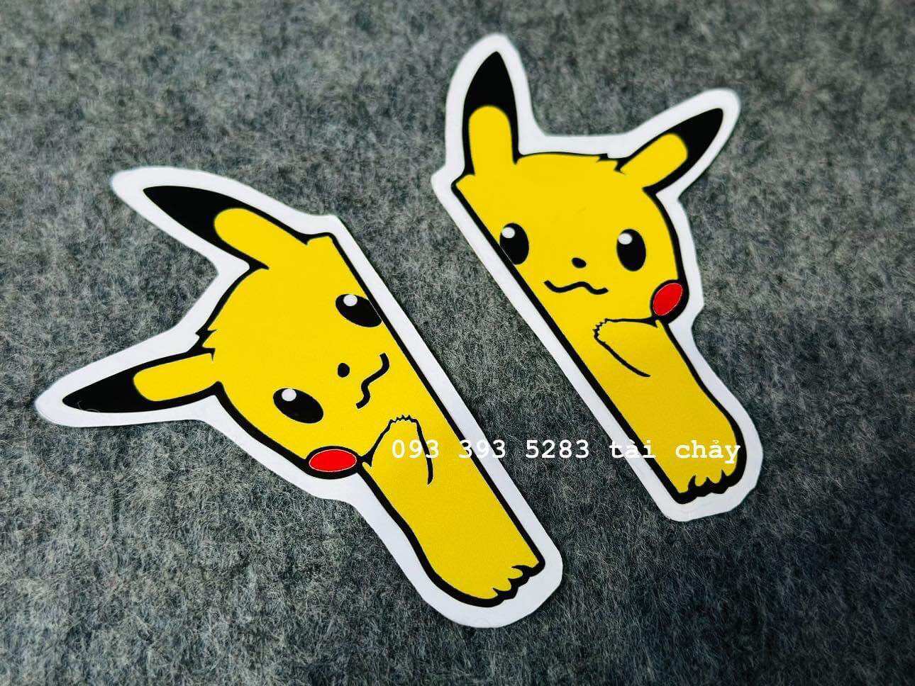 [ 1 MIẾNG ] TEM STICKER PIKACHU CAO 10CM DÁN TRANG TRÍ XE