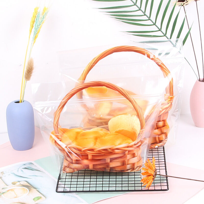 Túi zip hình giỏ đan lát đựng bánh mì ,bánh kẹo size Trung 10 túi