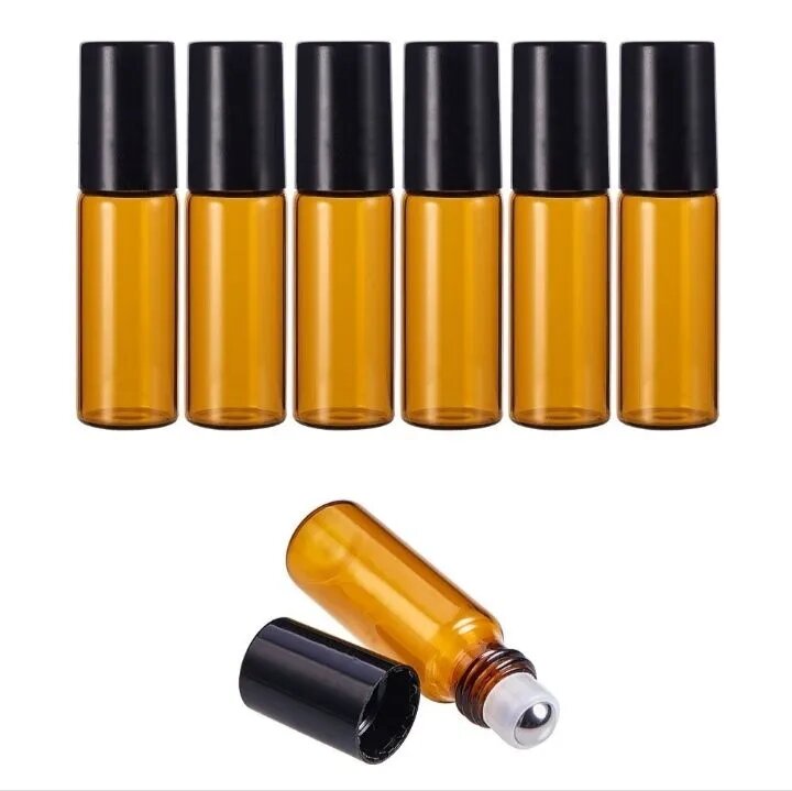 Combo 10 chai thủy tinh , bi lăn kim loại thể tích 5ml Dùng chiết nước hoa tinh dầu
