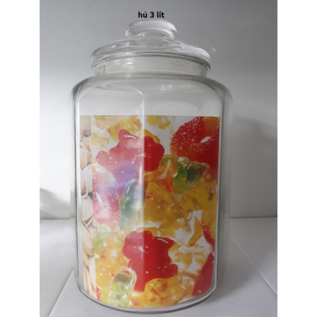Hủ thủy tinh lục giác cao cấp 3 lít