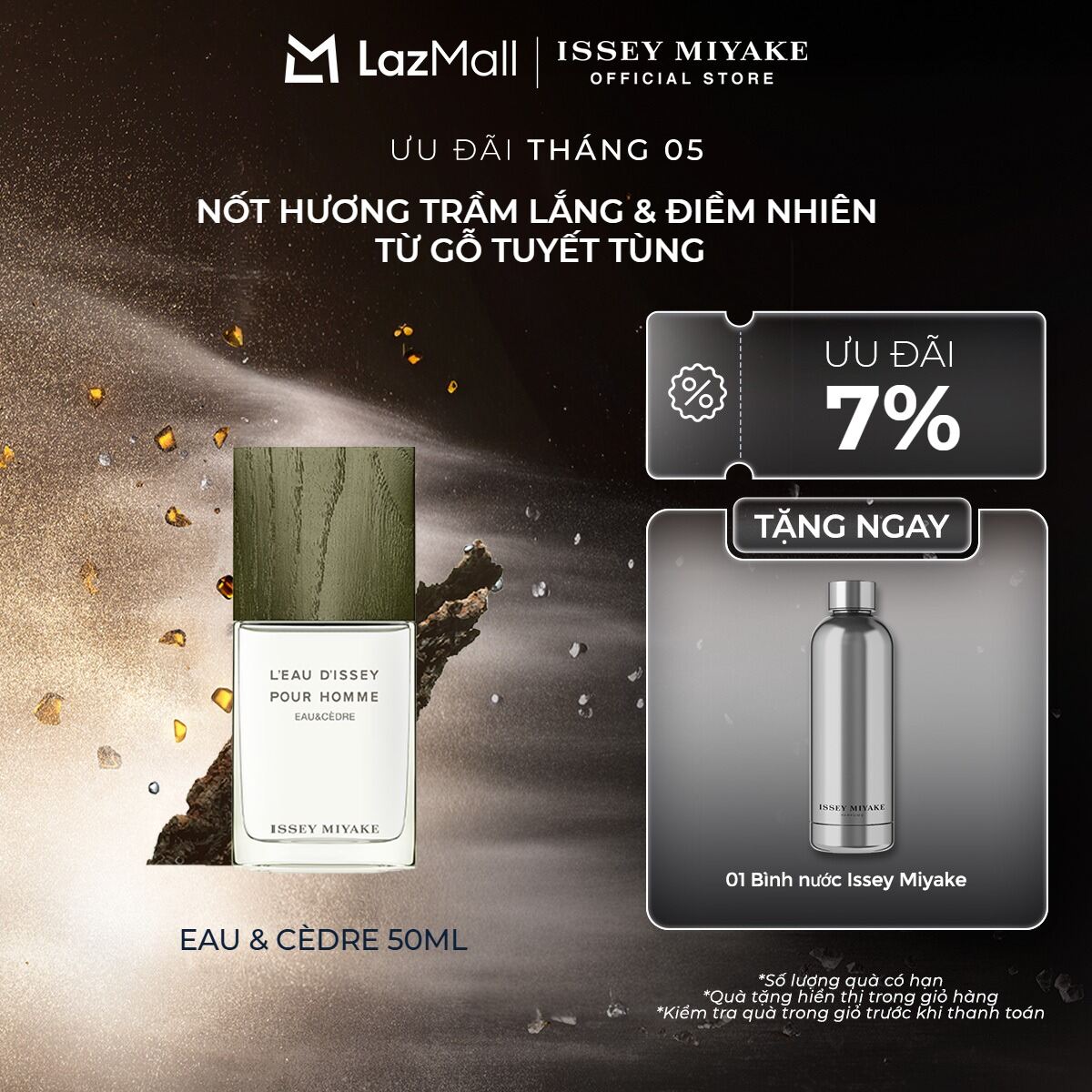 Nước Hoa nam Issey Miyake L’Eau d’Issey Pour Homme Eau  Cèdre Eau de Toilette Intense 50ml