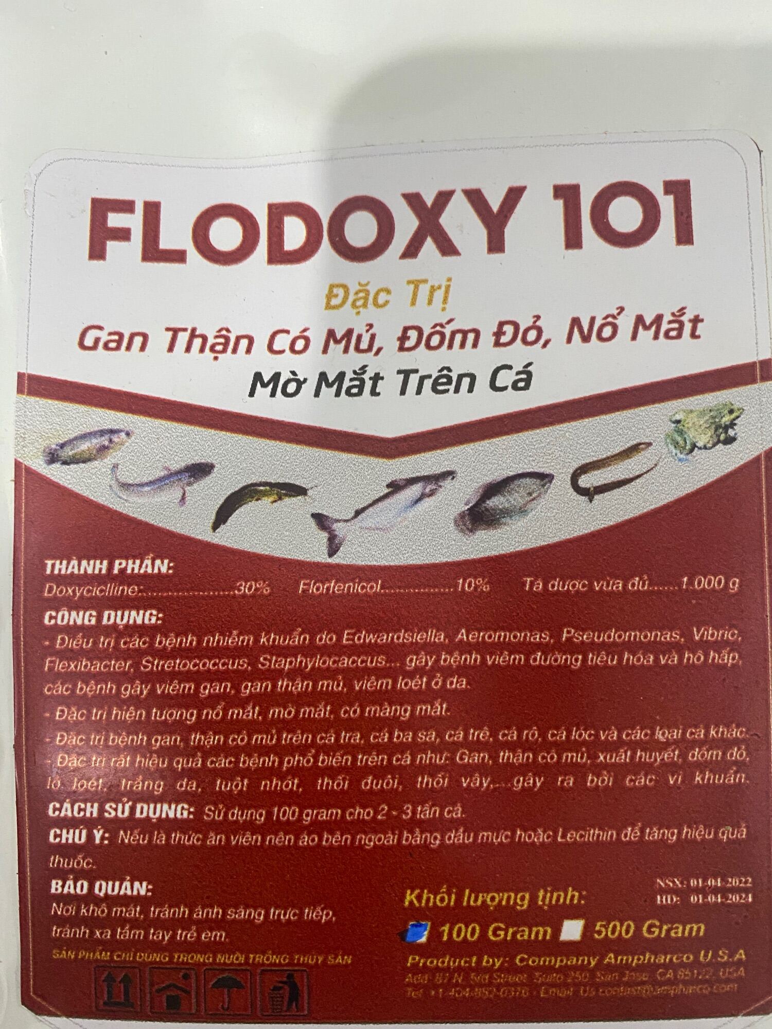 Flodoxy phòng tri bệnh cho lươn, cá, ếch