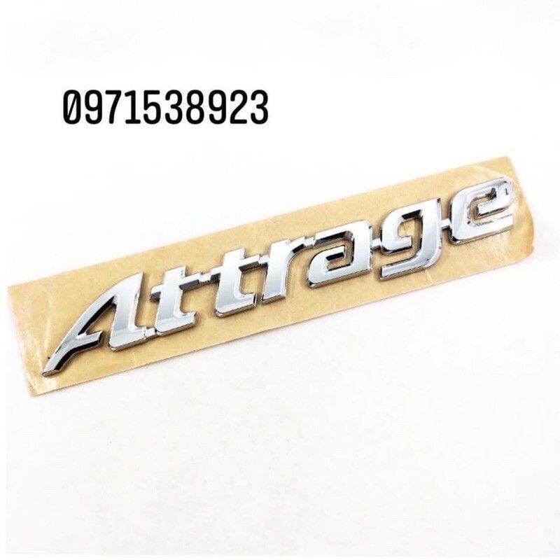 Logo chữ dán mitsubishi attrage dán đuôi xe