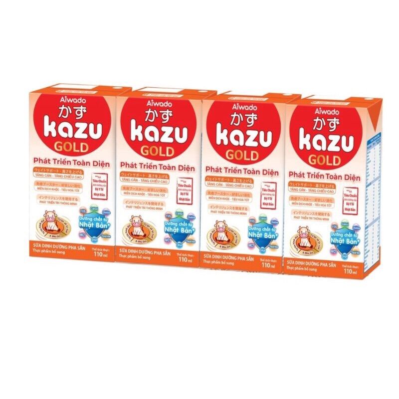 Lốc 4 hộp sữa Kazu gold 110ml 180ml - phát triển toàn diện thumbnail