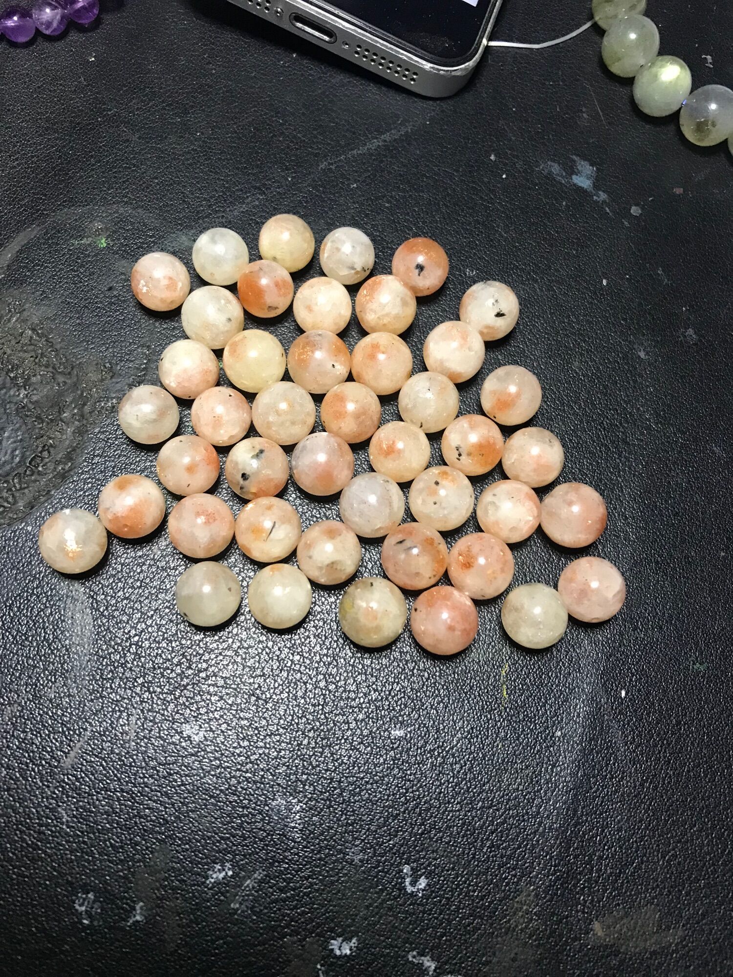 Hạt lẻ đá mặt trời Sunstone 9-11 mm dùng cho Tarot, HandMade,DIY