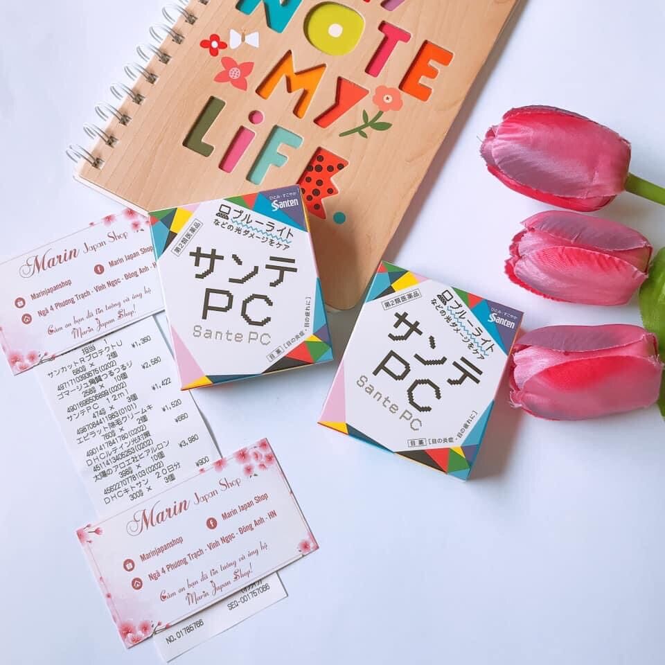 Nhỏ mắt Santen PC màu hồng chống ánh sáng xanh Nhật Bản