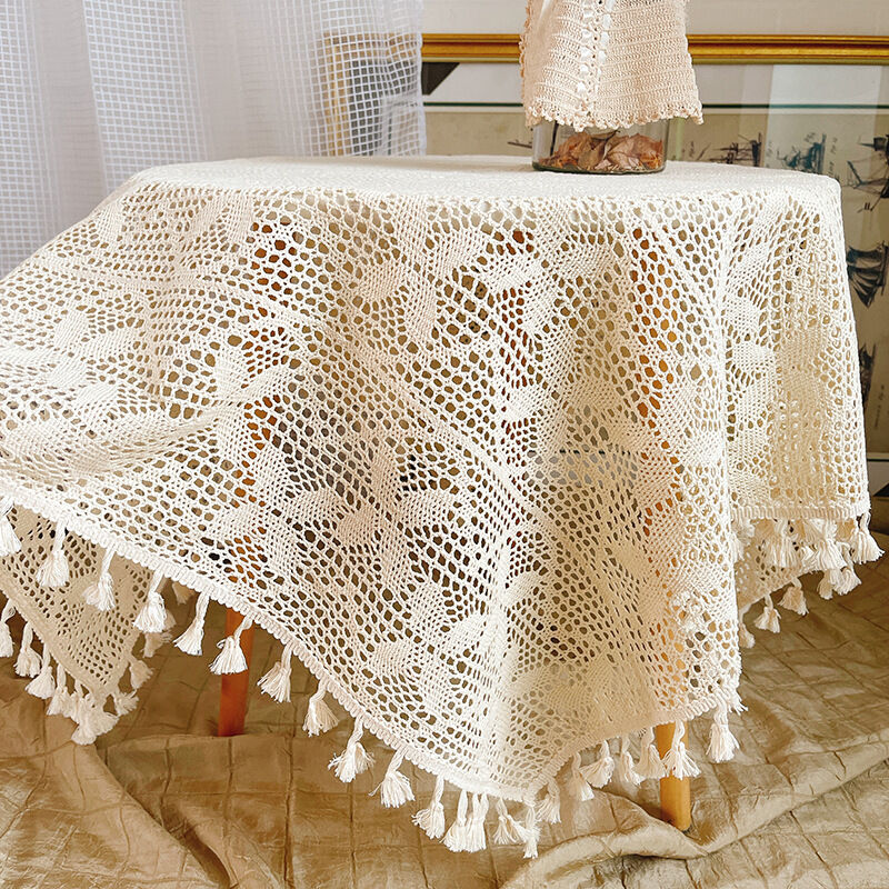 khăn trải bàn ren móc vintage sang trọng
