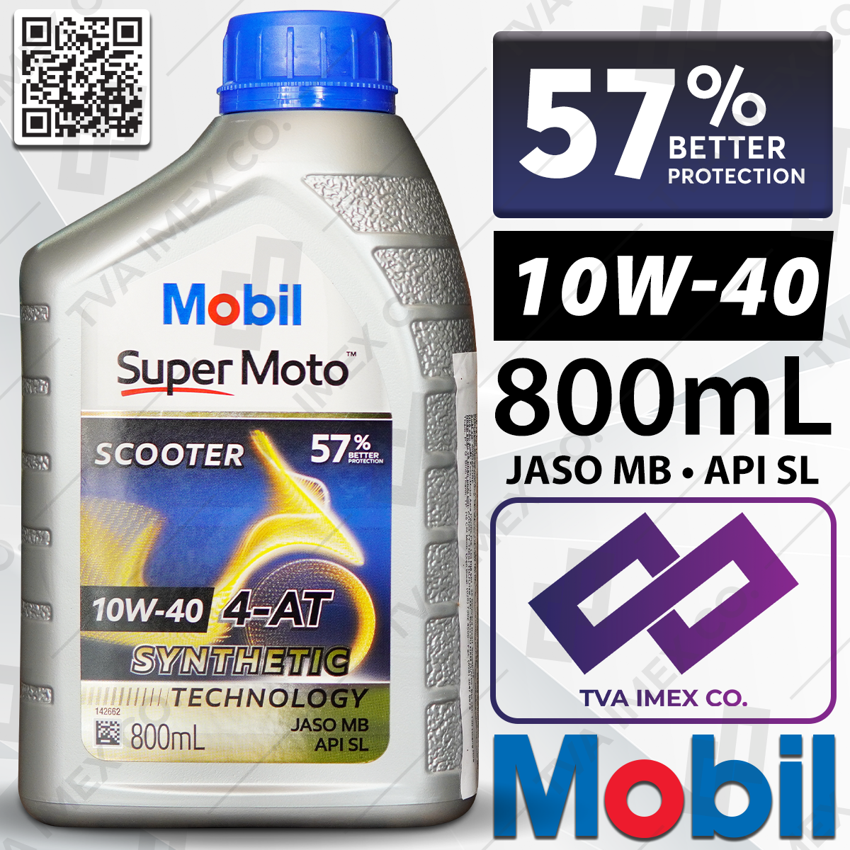Phiên bản 57% - Nhớt xe tay ga Mobil Scooter 10w40 (800ml) - Mobil Scooter - Mobil 10W40 - Scooter 10W40 - Mobil 10W30 - Scooter 10W30