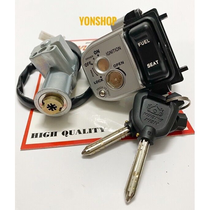 Bộ ổ khoá xe pcx chìa 8 cạnh chống trộm hàng cao cấp chính hãng vương niệm