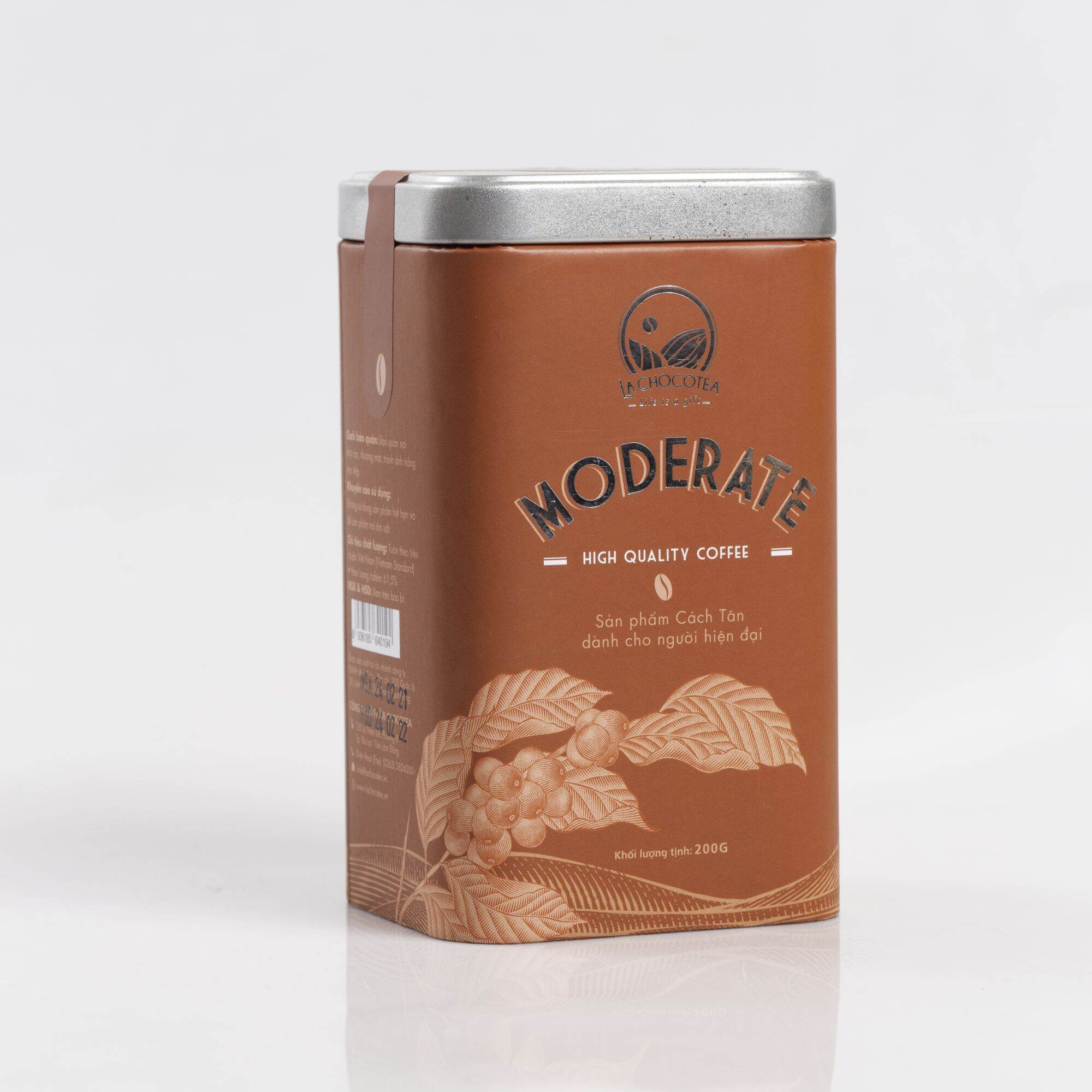 La Chocotea Cà Phê Moderate hộp thiếc 200g