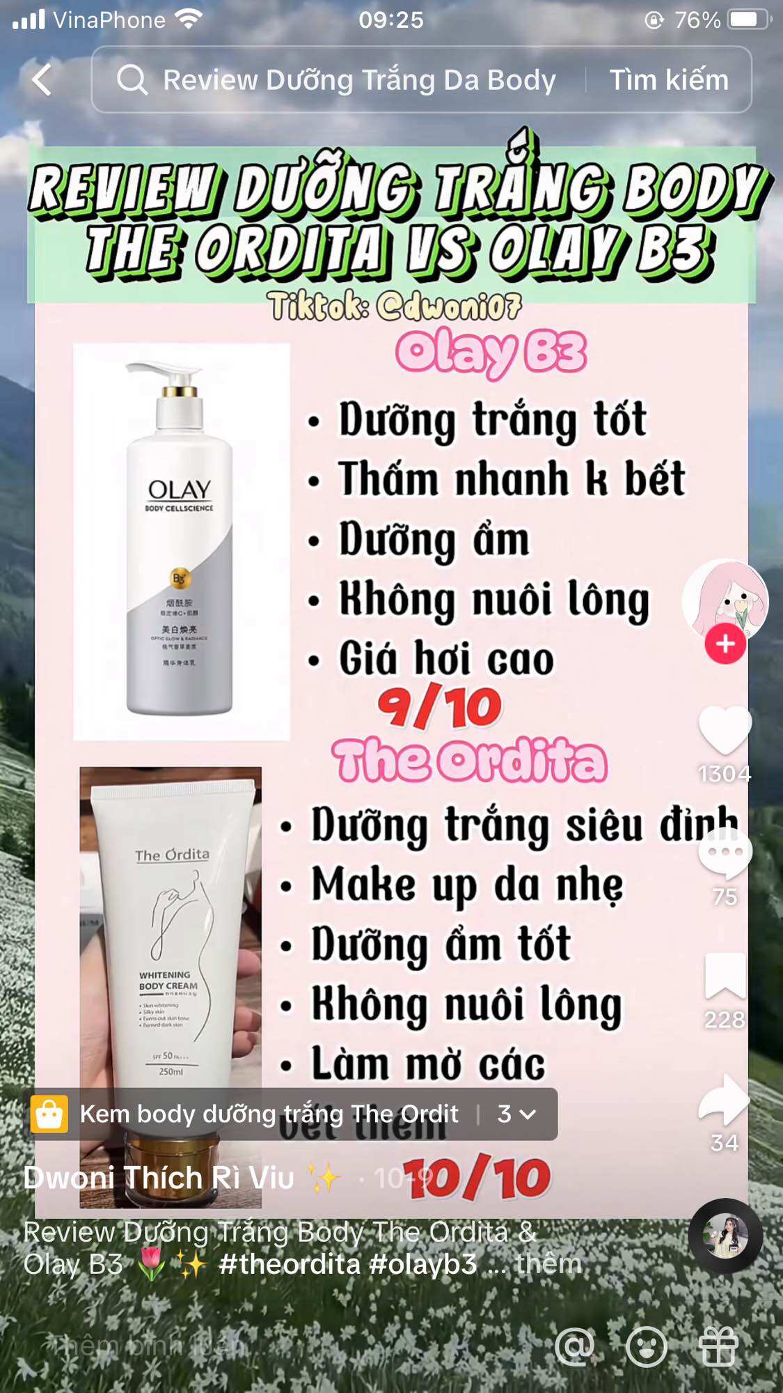 (Tặng mặt nạ) Kem Dưỡng Trắng Da Ordita