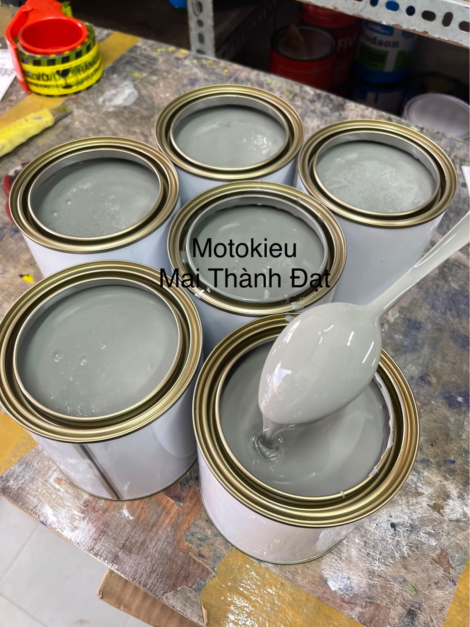 Sơn Màu Xám Xi Măng sh350i 2021 + Phale Ngũ Sắc ( sơn oto, xe máy )đóng gói tùy chọn