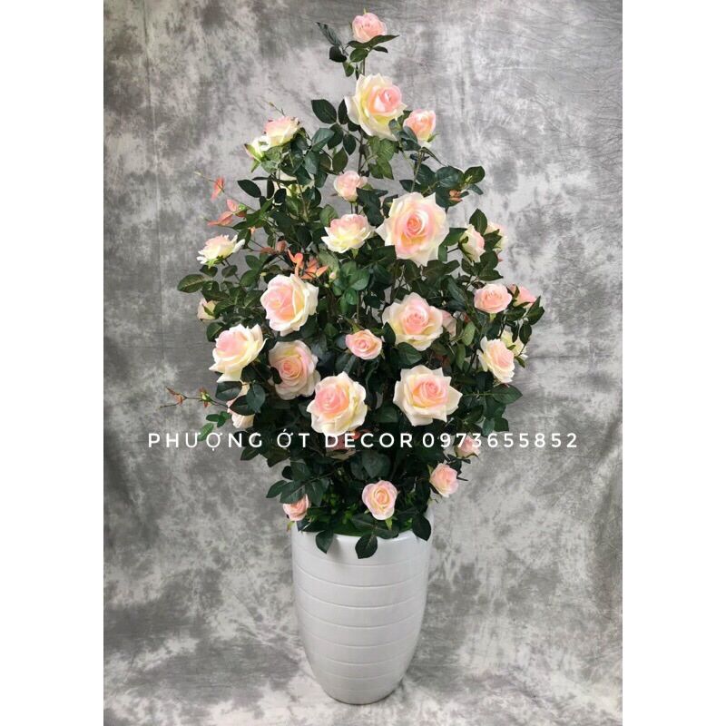 Cành Hồng giả 10 bông cao 120cm hàng nhập khẩu cao cấp