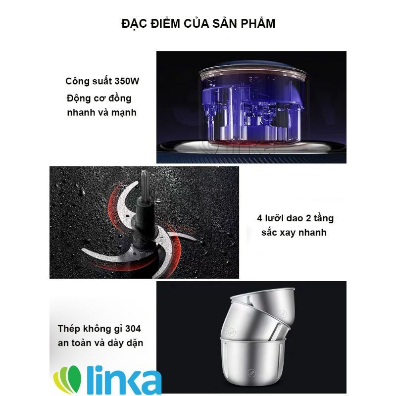 Xay thịt morphy Richards 3 cối inox MR4901[BẢO HÀNH 12 THÁNG]