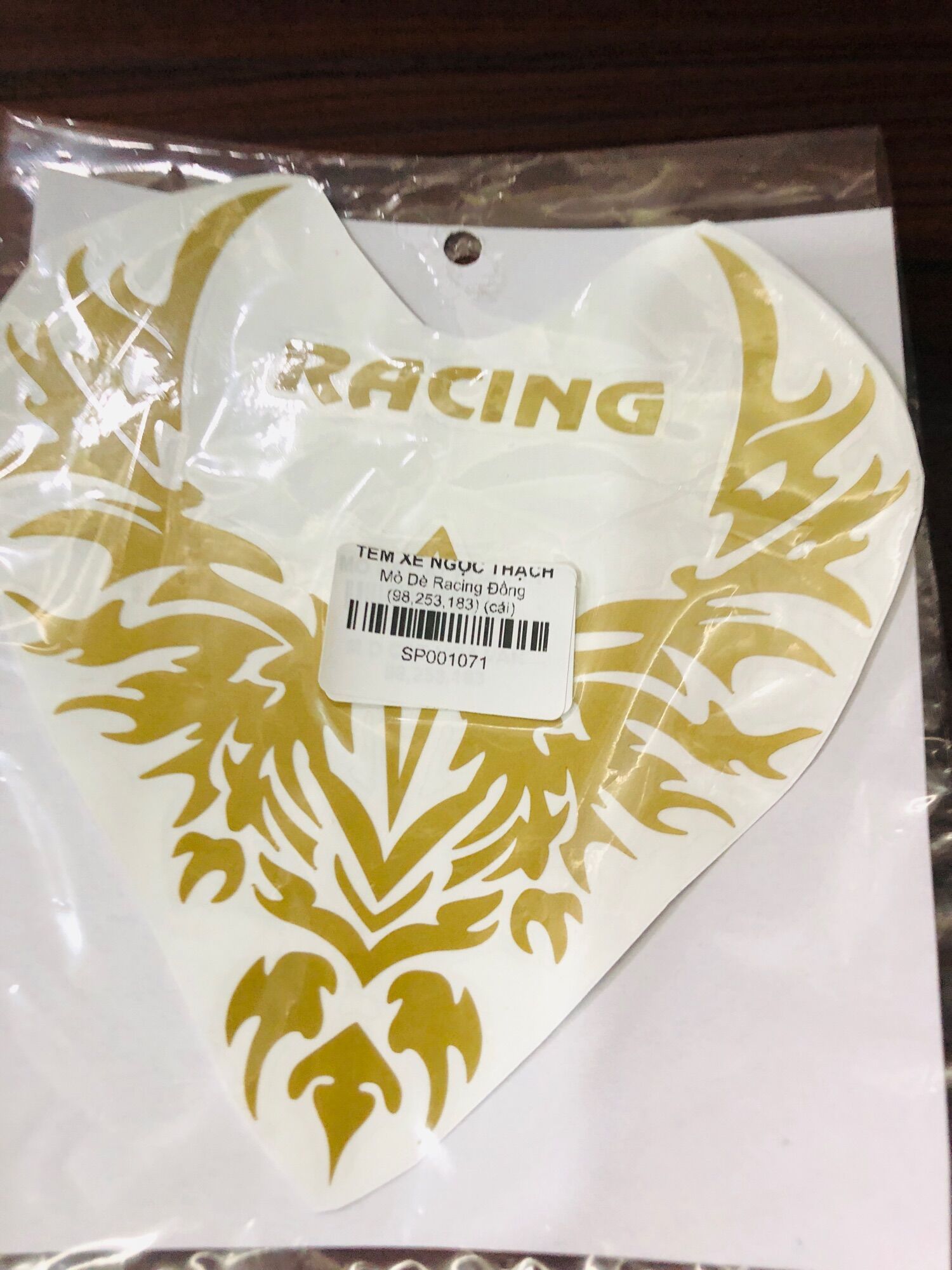 TEM DÁN MỎ DÈ “ HOA VĂN RACING “ ĐỒNG DECAL