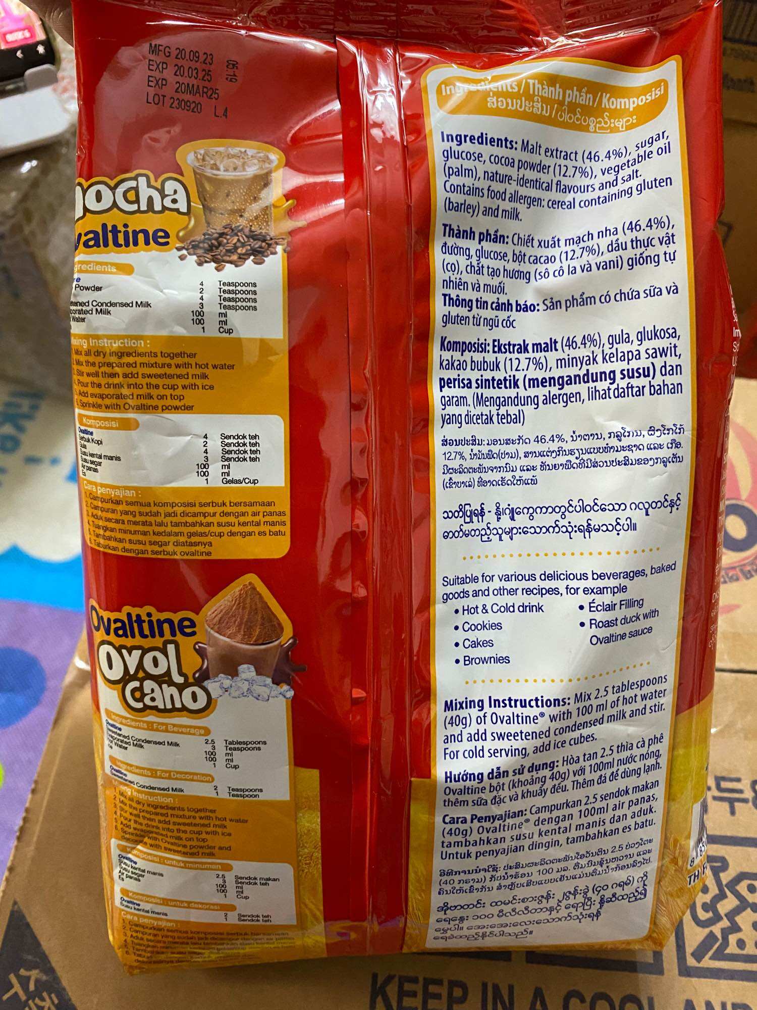 Bột Cacao Lúa Mạch Ovaltine gói 1kg