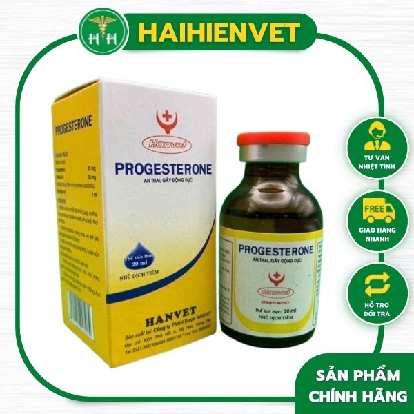 20ml Progesterone - AN THAI - GÂY ĐỘNG DỤC - cho chó mèo, heo, trâu, bò, ngựa