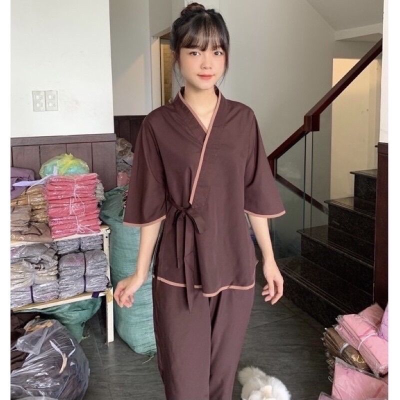 Đồ Lam Đi Chùa ✅✅ Nơ Nhật Không Thêu