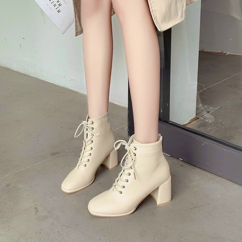 Bốt nữ thời trang cột dây kiểu dáng trẻ trung hàn quốc