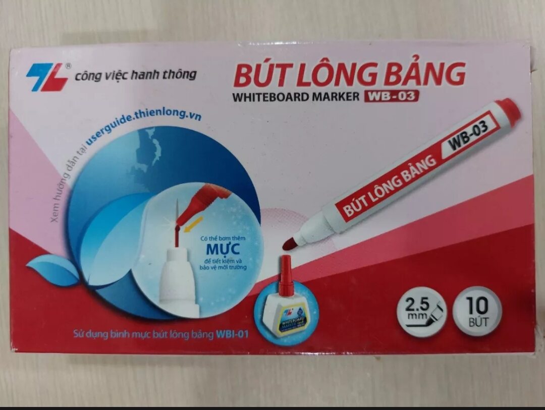 (HỘP 10 CÂY) BÚT LÔNG BẢNG WB-03 (MỰC XANH)
