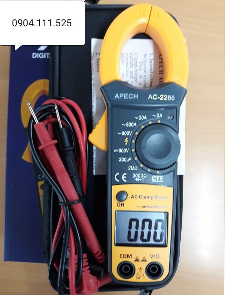 [HCM]Ampe kìm đo dòng AC APECH AC-2266 (600A)