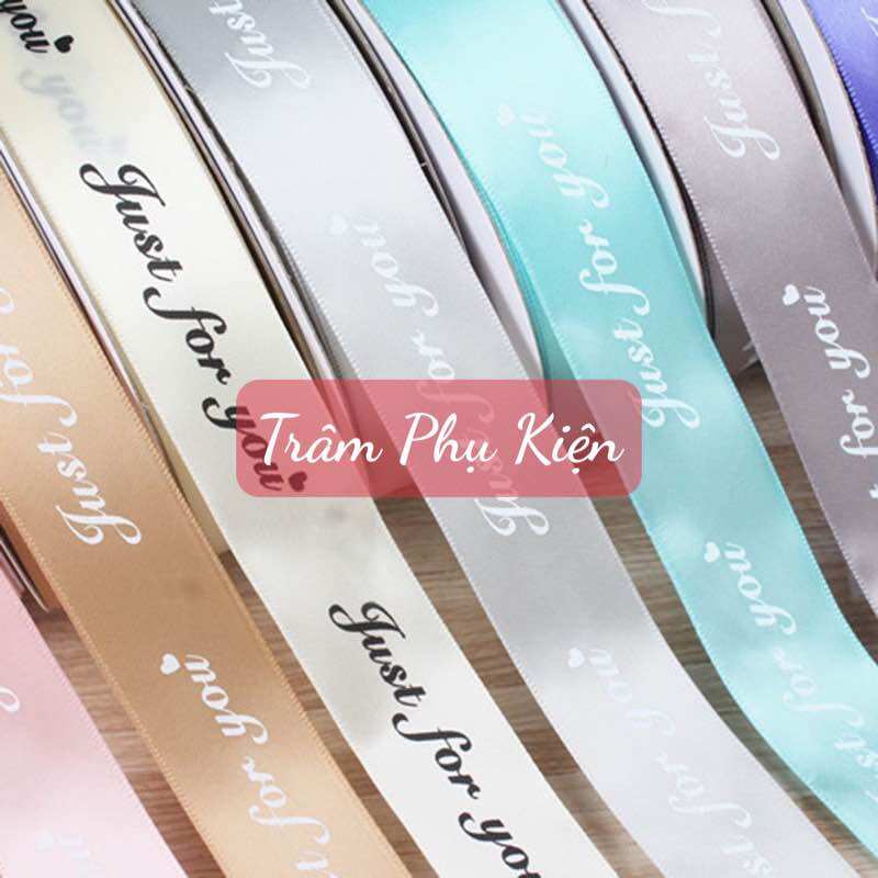 (Cuộn 50m) Ruy Băng Lụa In Chữ Bản Rộng 1cm