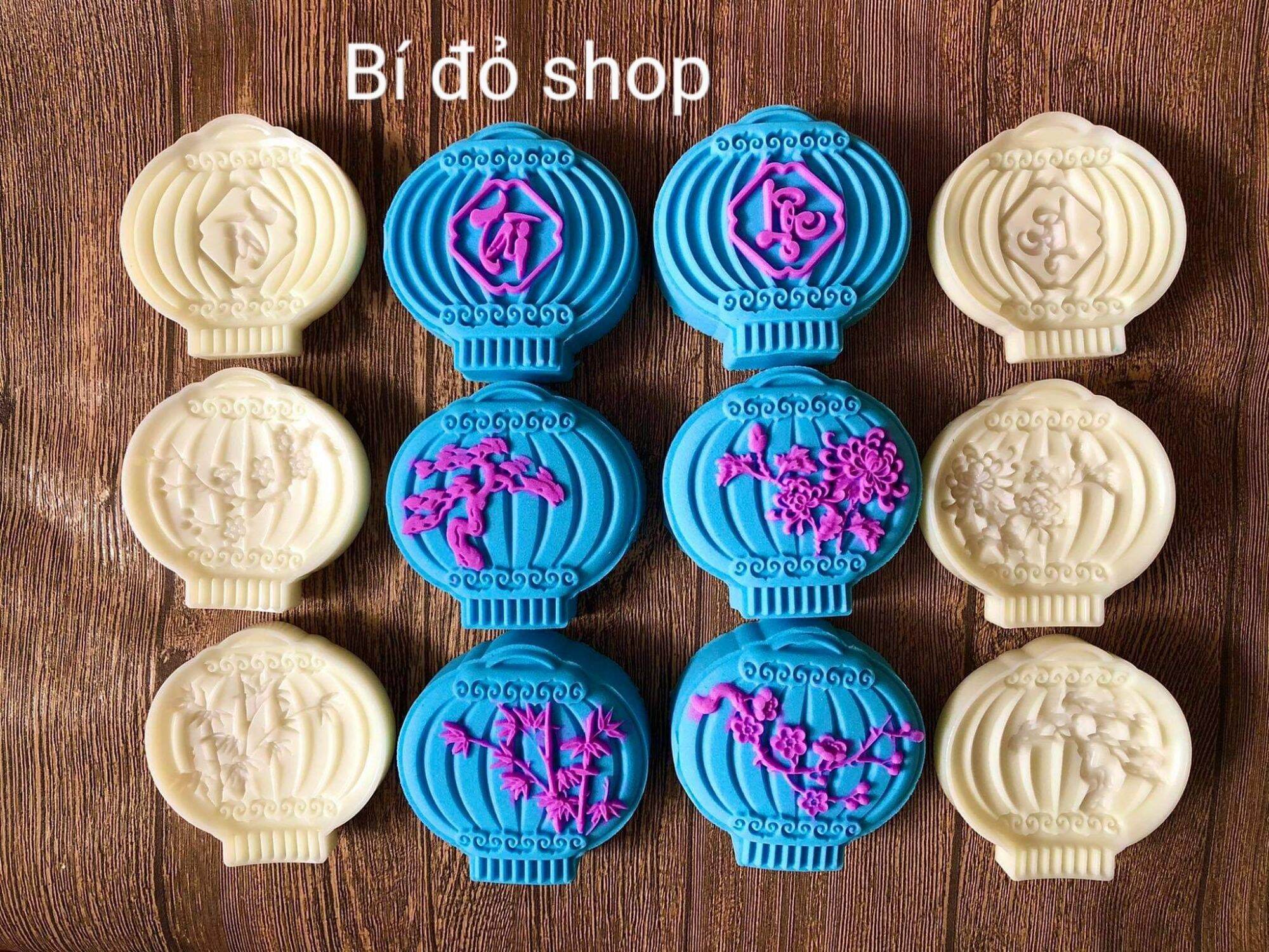 0bộ khuôn trung thu lò xo nhựa thường 2021 lồng đèn tài lộc 6 mặt 1 nhấn 150g - bí đỏ shop nguyên liệu dụng cụ làm bánh
