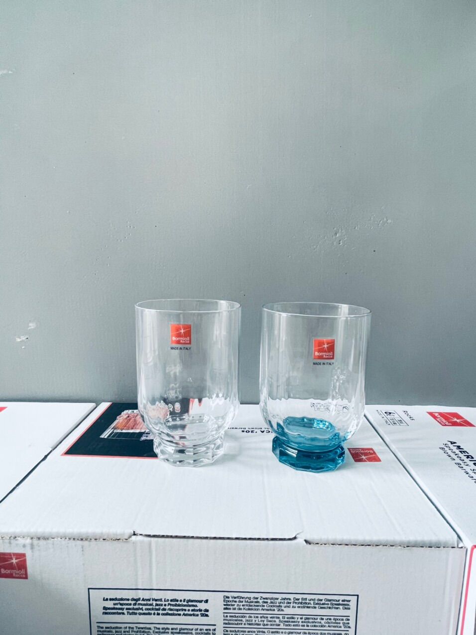 Florian ly thủy tinh 30 CL màu xanh (Bormioli Rocco)