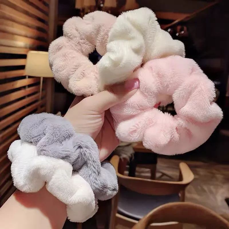 Dây cột tóc scrunchies lông trơn mềm mịn