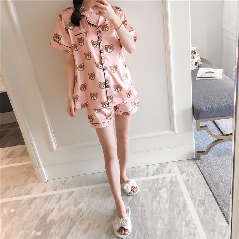 [HCM]SET BỘ  NGỦ PIZAMA LỤA - SB052