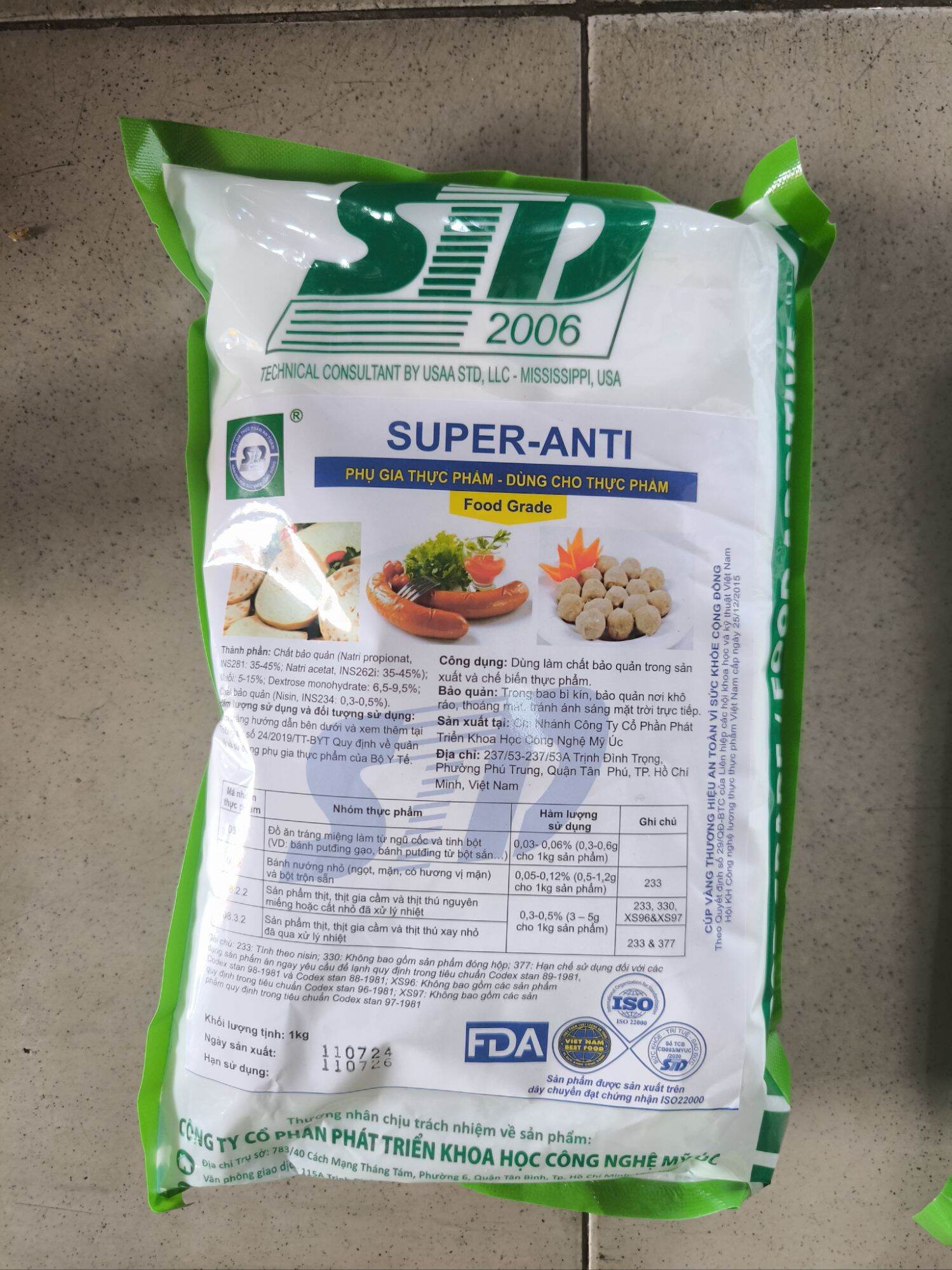 Chất bảo quản super anti - gói 1kg