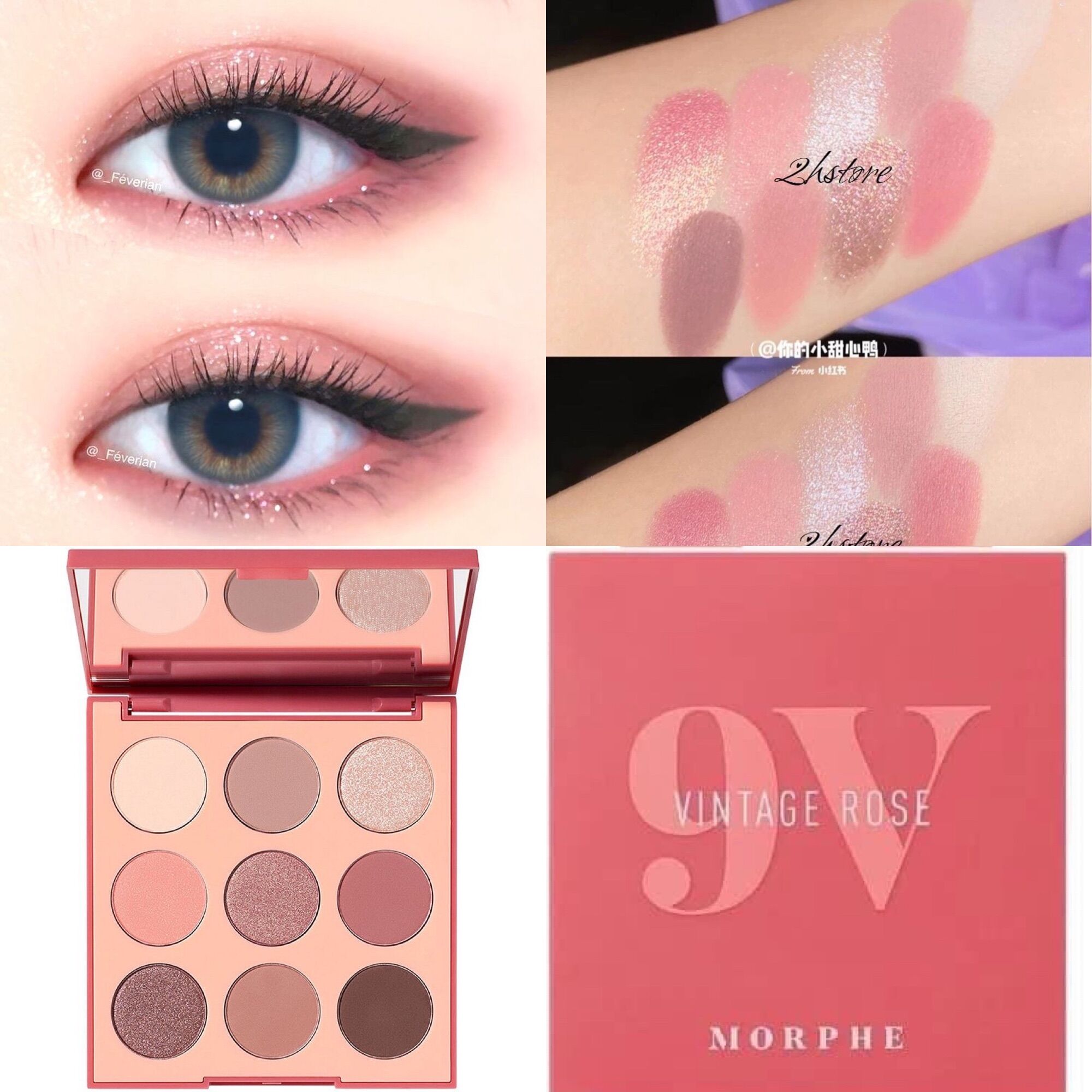 Bảng phấn mắt 9ô MORPHE 9V-9E-9T[Anh Thư Authentic]