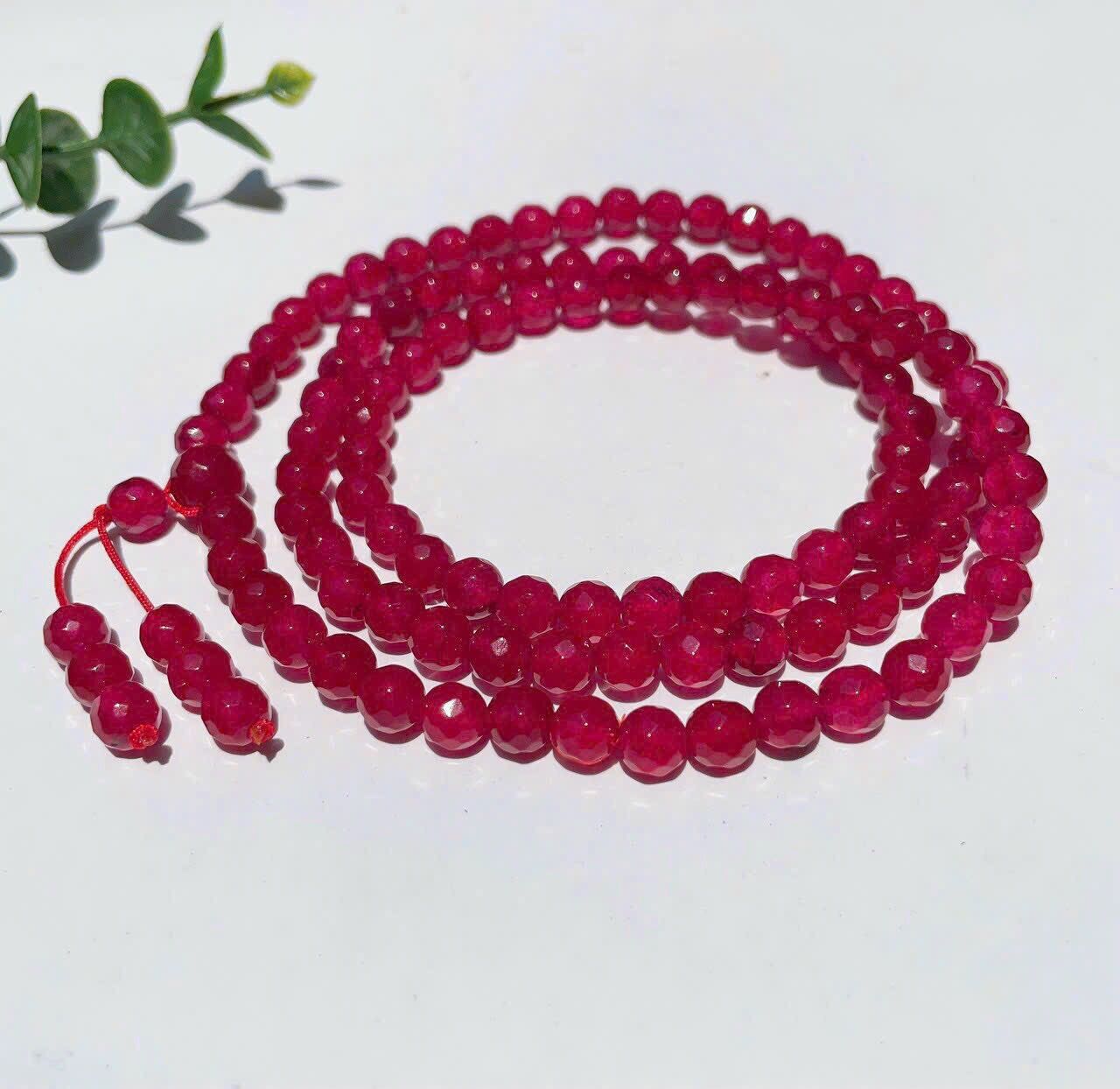 Chuỗi 108 hạt đá ruby phi hạt 6li bao đẹp