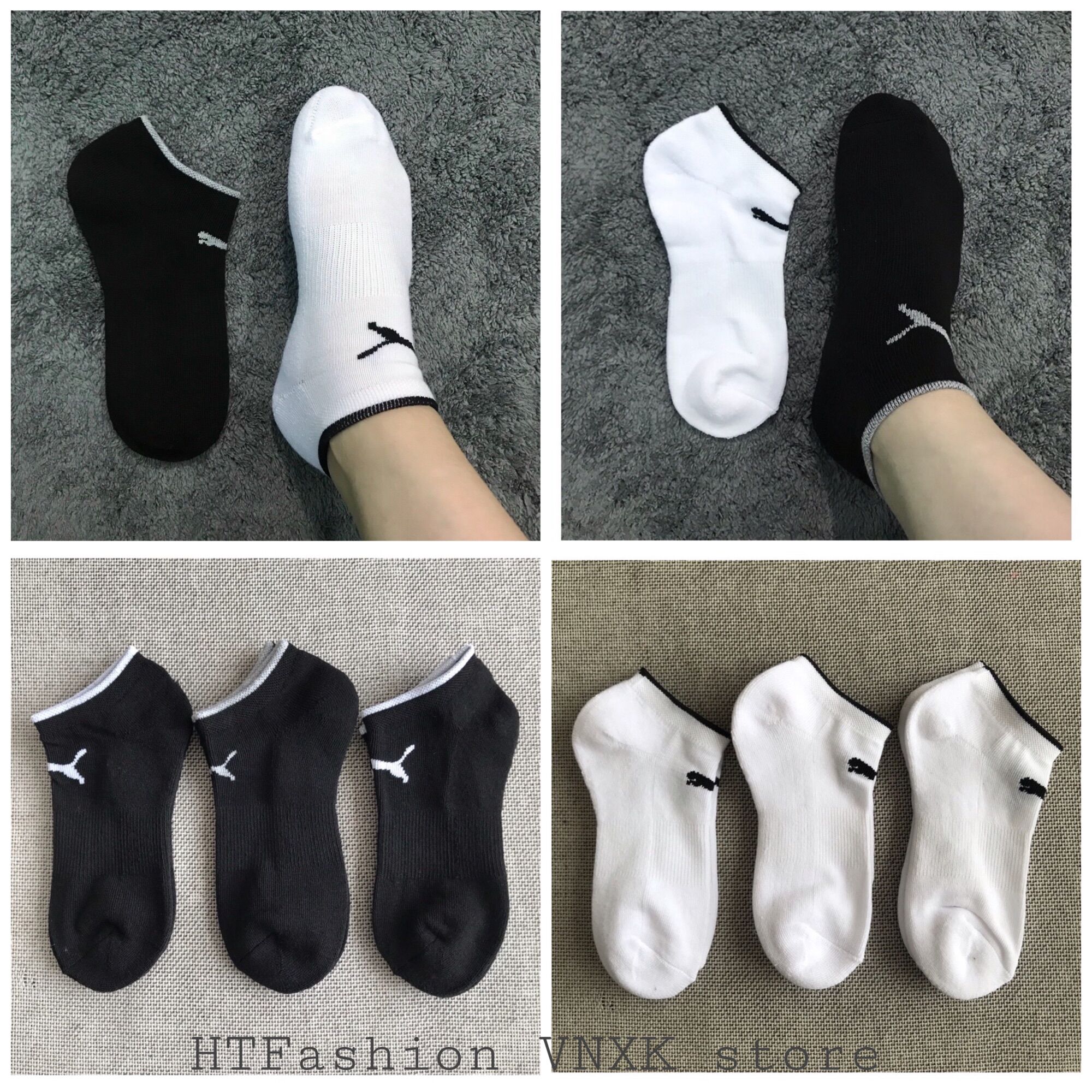 Combo 5đôi vớ/ tất cổ ngắn puma size nữ hàng xuất chuẩn
