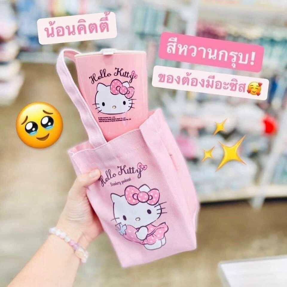 🌸LY NHỰA HELLO KITTY DOREMON KÈM TÚI