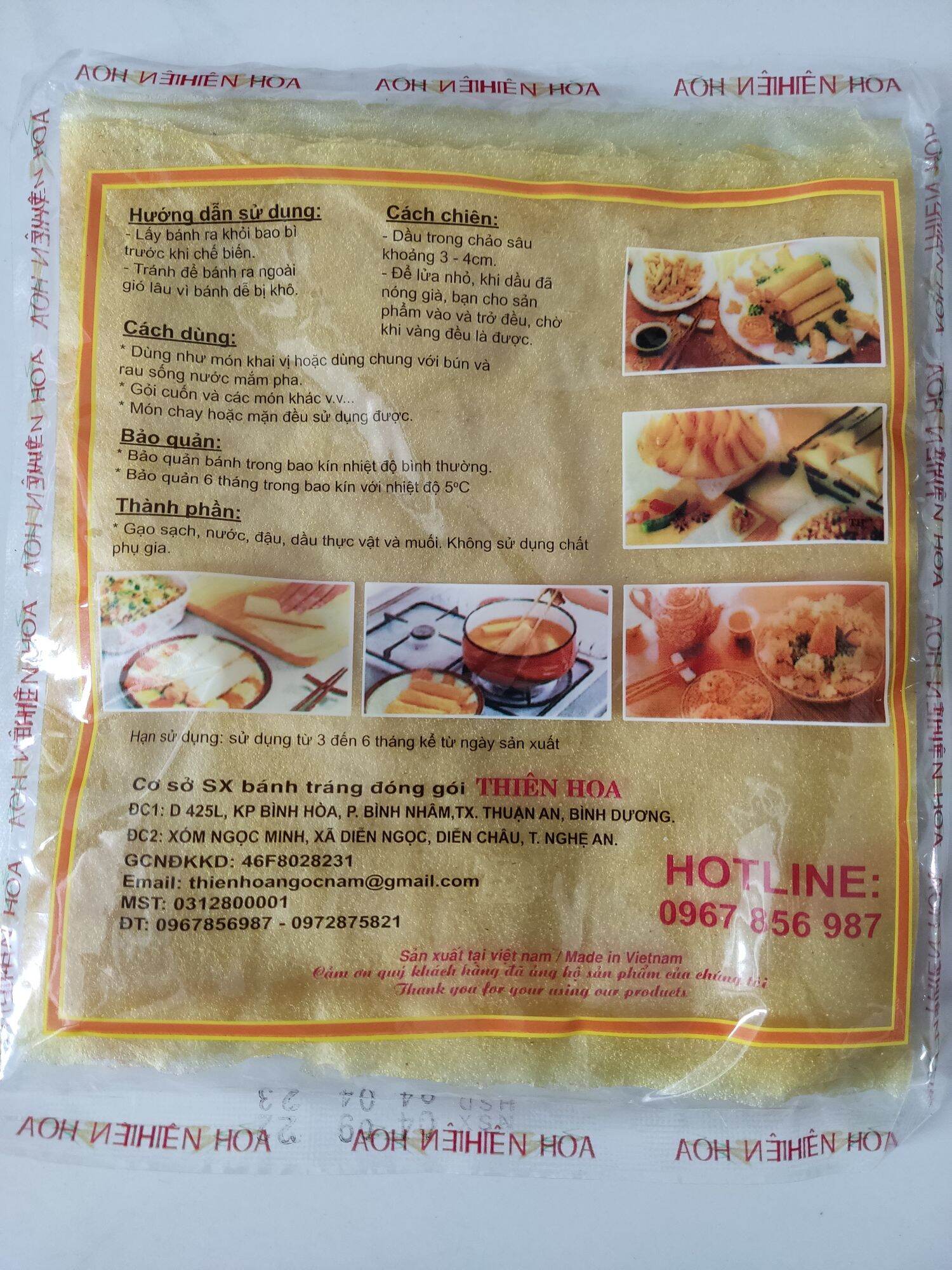 bánh tráng đa nem/bánh ram Thiên Hoa cuốn chả giò