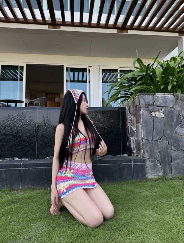 SÉT LEN MÓC HỒNG PHỐI MÀU