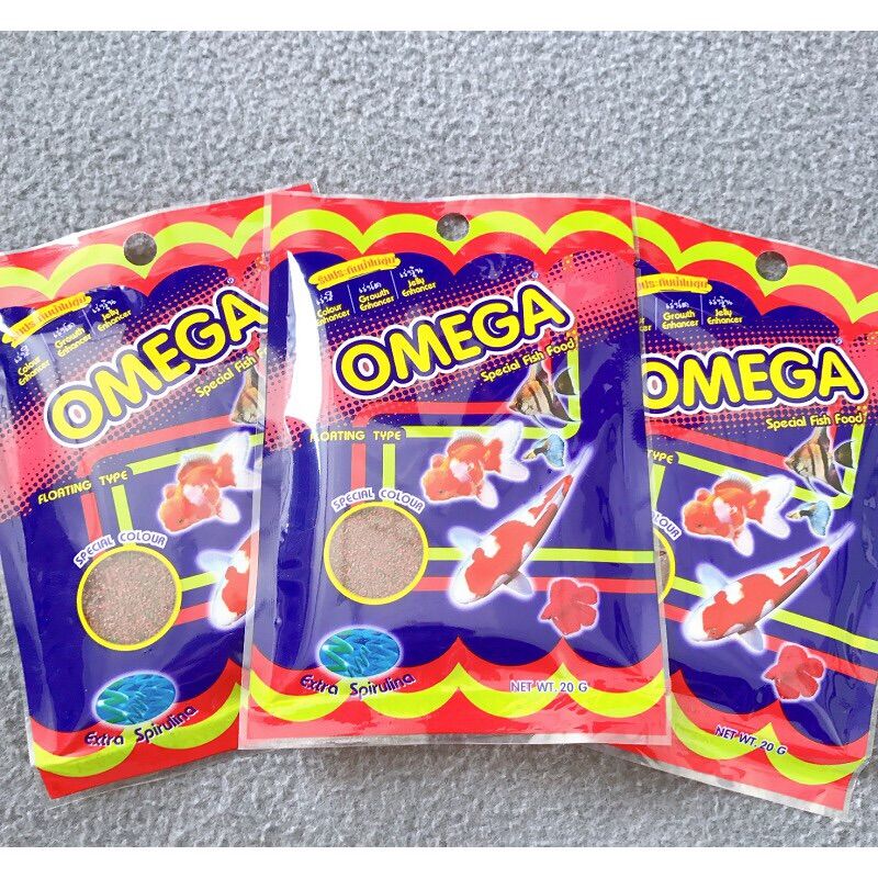 Cám cá Omega 100gr đủ kích thước cho cá cảnh, cá Koi, hàng Thái Lan