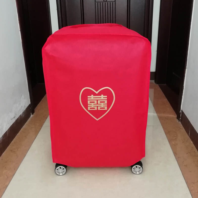 Bọc Vali Cưới, Bọc Vali Da Màu Đỏ Đậm Chữ Song Hỷ, Bọc Vali Kéo, Bọc Bảo Vệ, Bọc Chống Bụi Chịu Mài Mòn