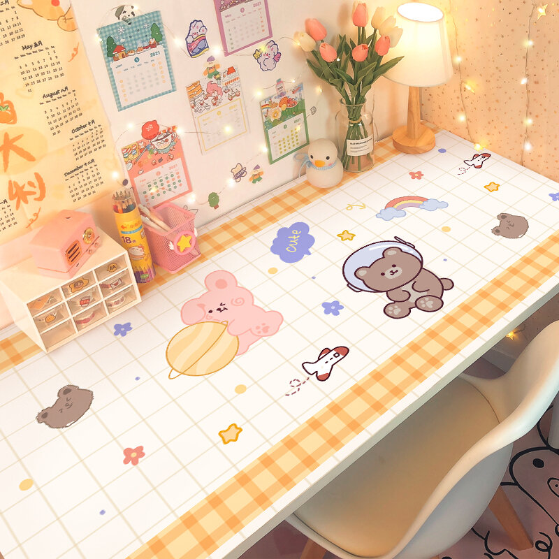Giấy Dán Mặt Bàn Ăn Giấy Dán Ký Túc Xá Phong Cách Instagram Hoạt Hình Dày Dặn Phòng Ngủ Học Sinh Bàn Học Tự Dính Chống Dầu Chống Nước