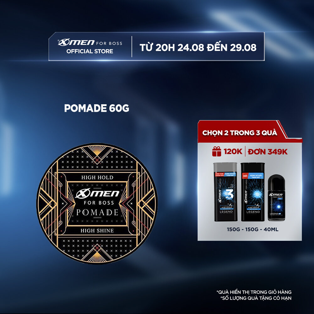 Pomade tạo kiểu tóc X-men For Boss High Hold - Dày bồng lãng tử 60g