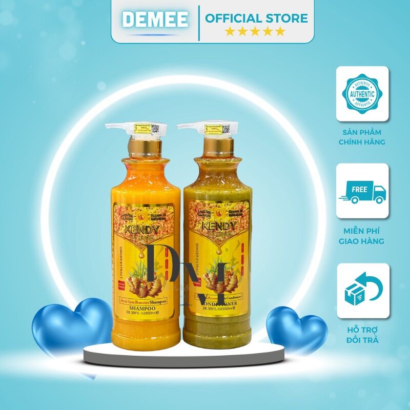 Cặp Gội - Xả Thảo Dược Gừng KENDY 800ML